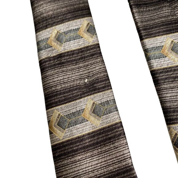 Vintage Stafford Executive 100% Silk Tie Stripes Neutrals NWT New Old Stock - Picture 8 of 10